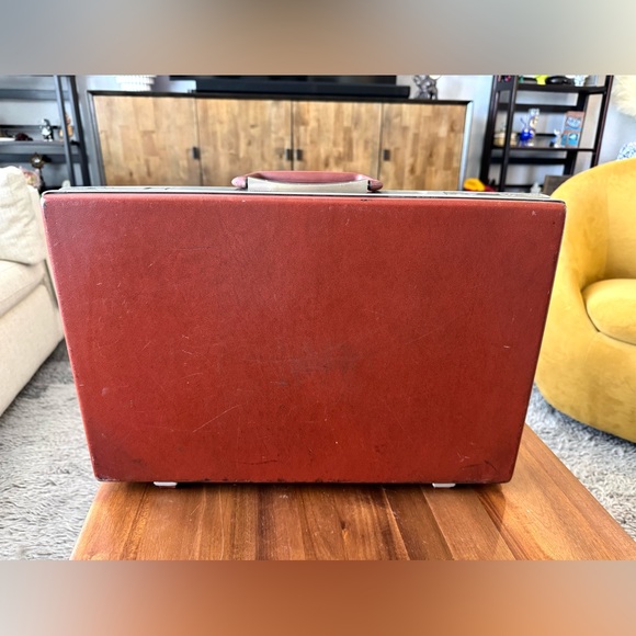 Vintage Samsonite Red- Brown Leather Briefcase - Picture 1 of 12
